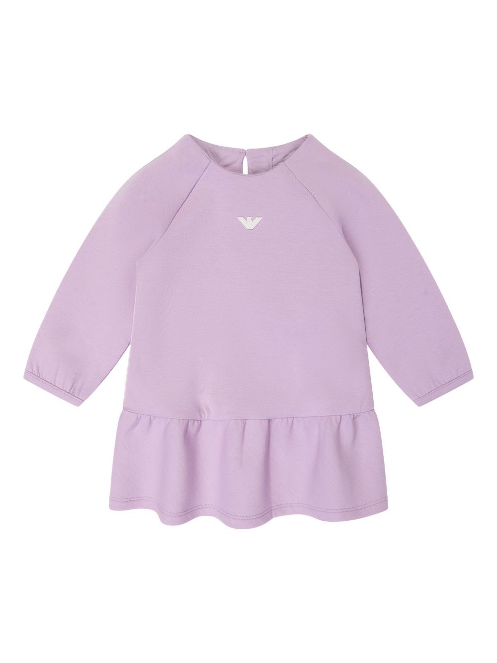 Emporio Armani Kids logo印花平纹针织连衣裙 - 紫色