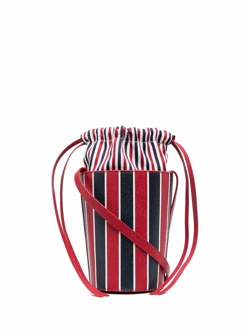 Thom Browne RWB 条纹迷你衬里水桶包 - 红色