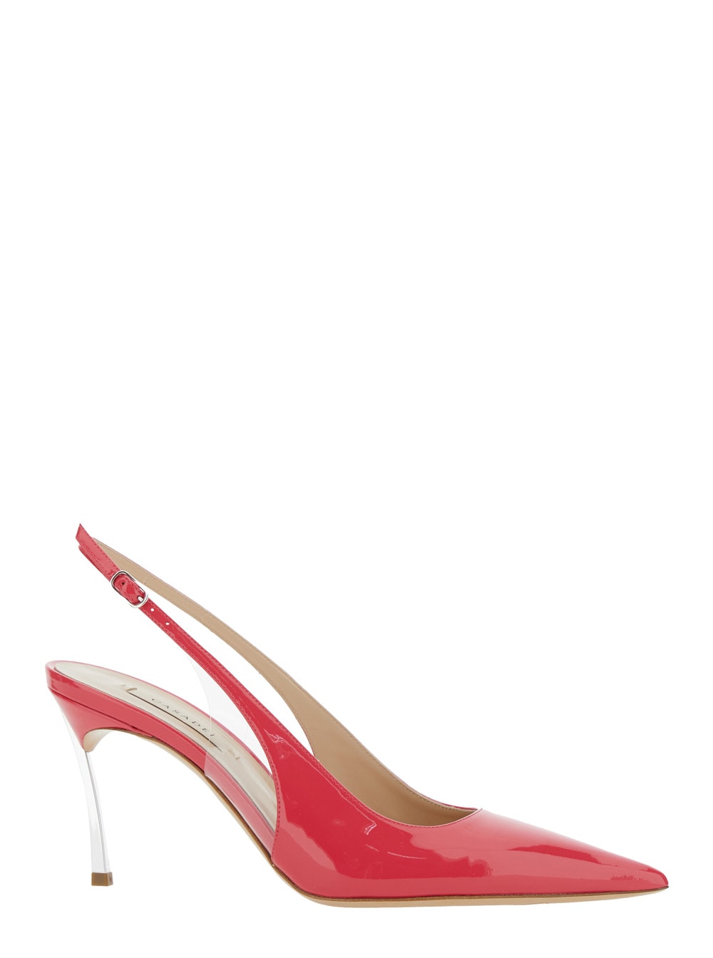 Casadei superblade Tiffany Pink Slingback Pumps With High Heel In Patent Leather Woman