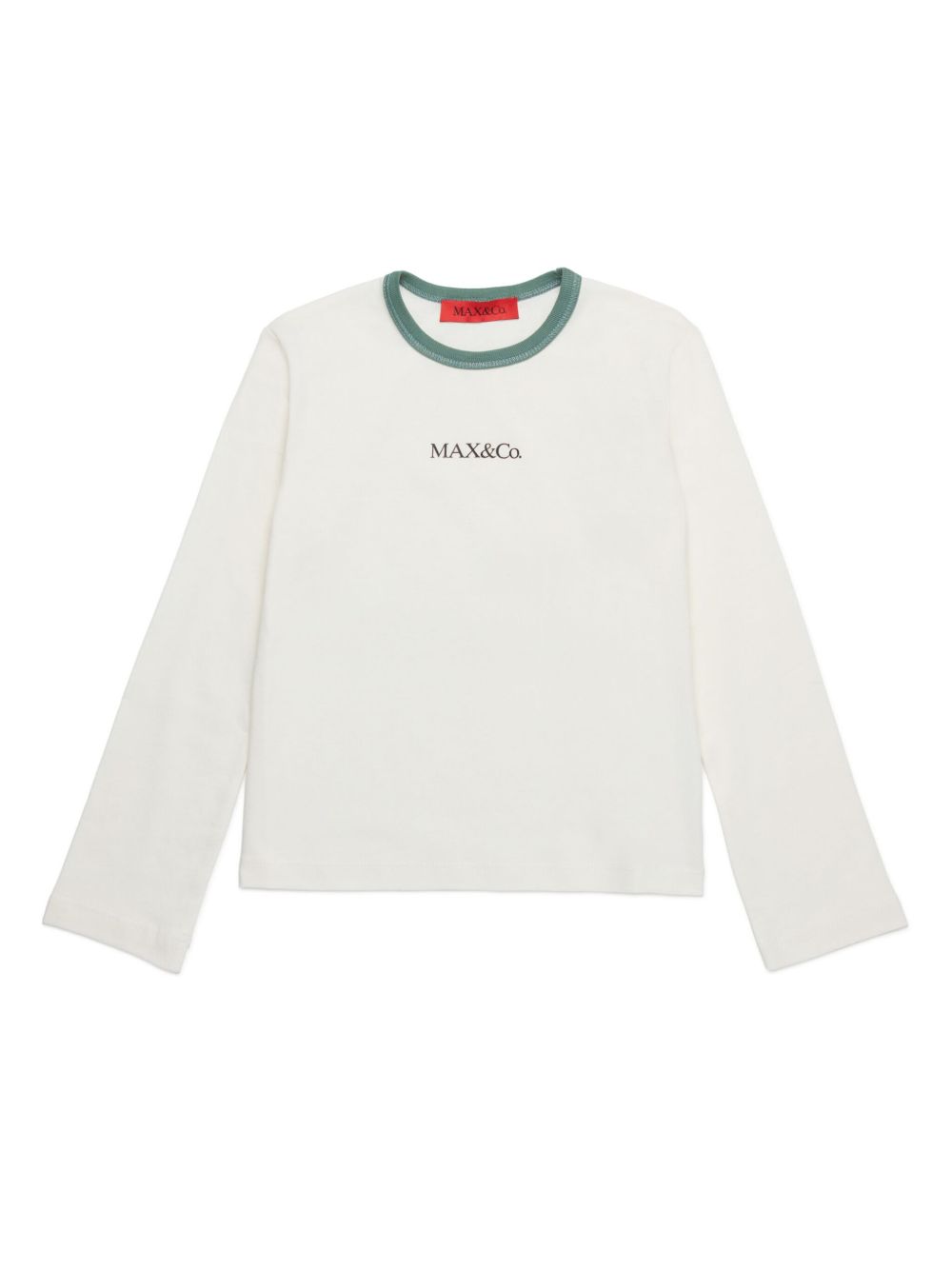 MAX&Co. Kids logo印花棉T恤 - 白色
