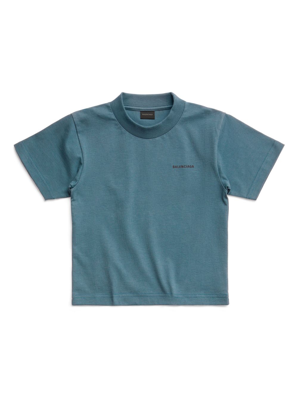 Balenciaga Kids logo印花棉T恤 - 蓝色