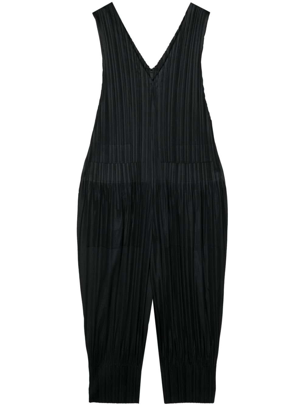 Pleats Please Issey Miyake Fluffy Basics 细褶连体长裤 - 黑色