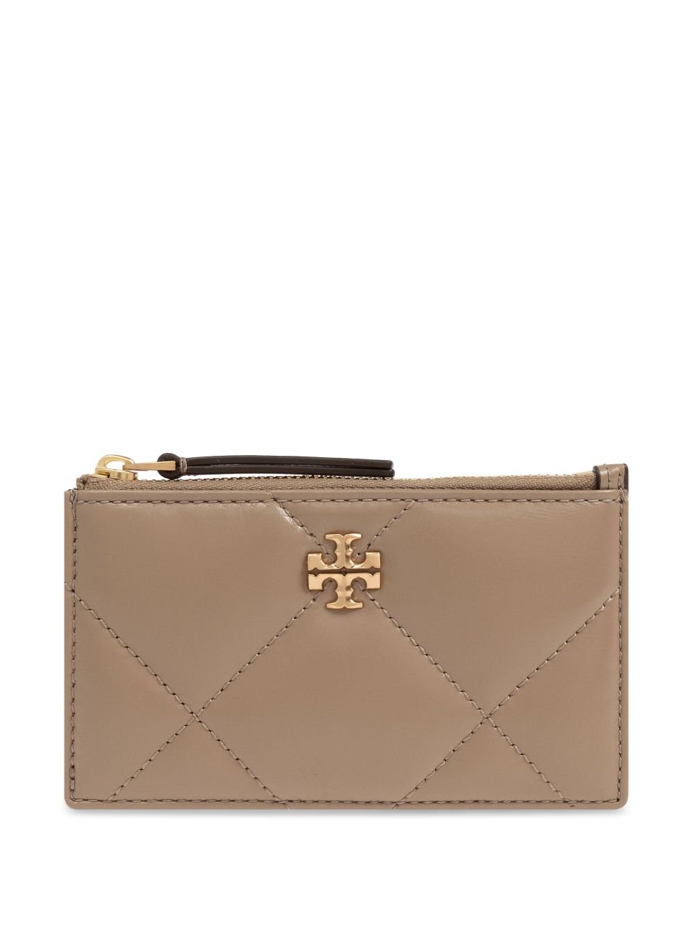Tory Burch Kira 菱纹绗缝拉链卡夹 - 中性色