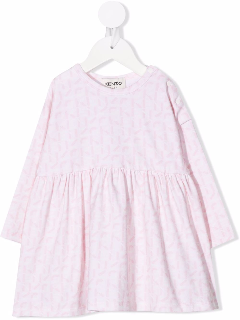 Kenzo Kids 经典logo印花连衣裙 - 粉色