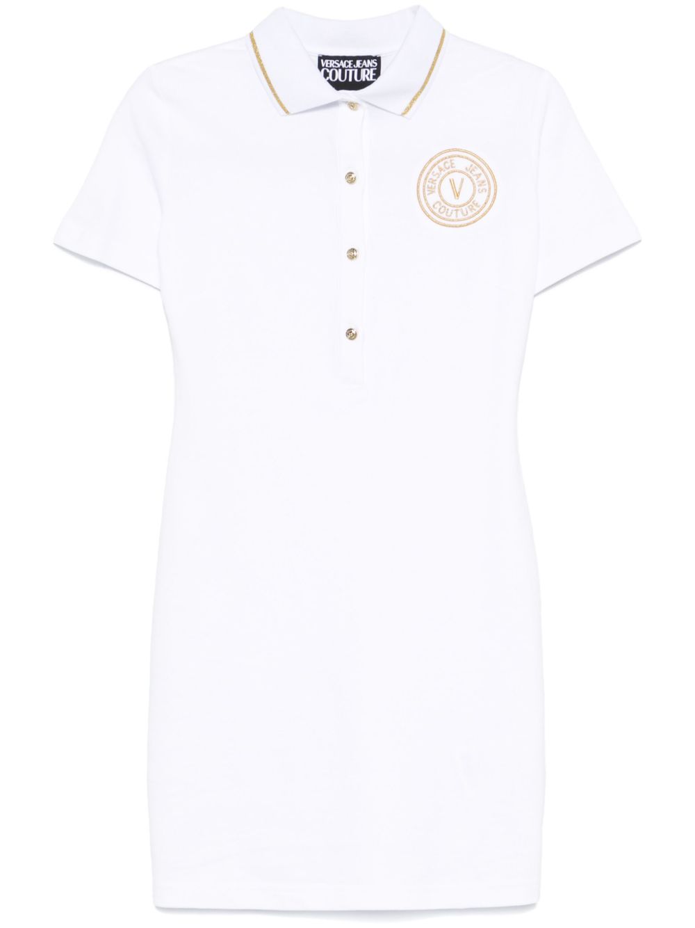 Versace Jeans Couture 珠地布迷你连衣裙 - 白色