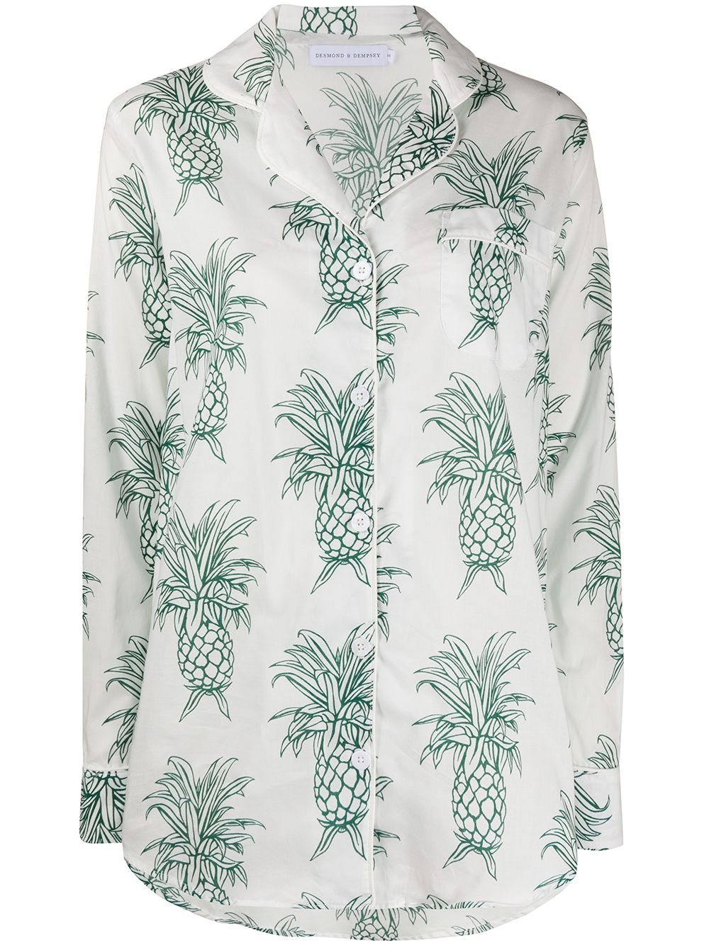Desmond & Dempsey Howie Pineapple Signature 睡衣套装 - 白色