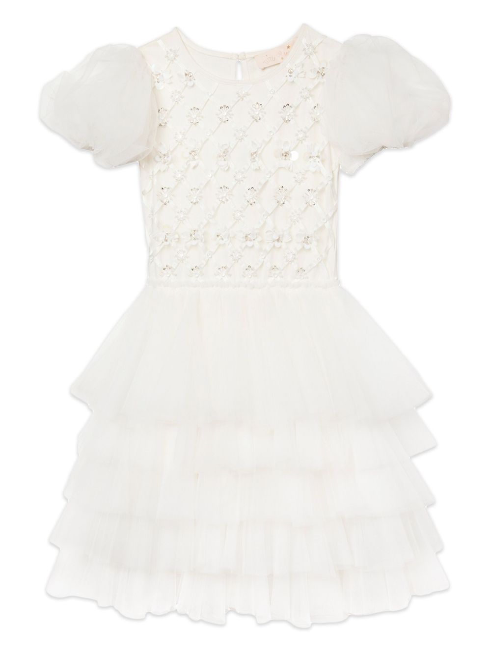Tutu Du Monde Floral Lattice 薄纱连衣裙 - 中性色