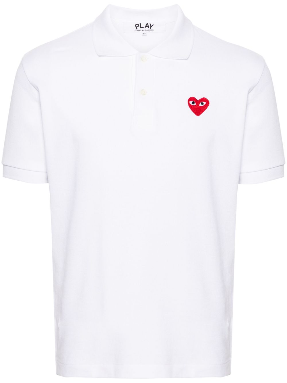 Comme Des Garçons Play Heart 贴花珠地布polo衫 - 白色