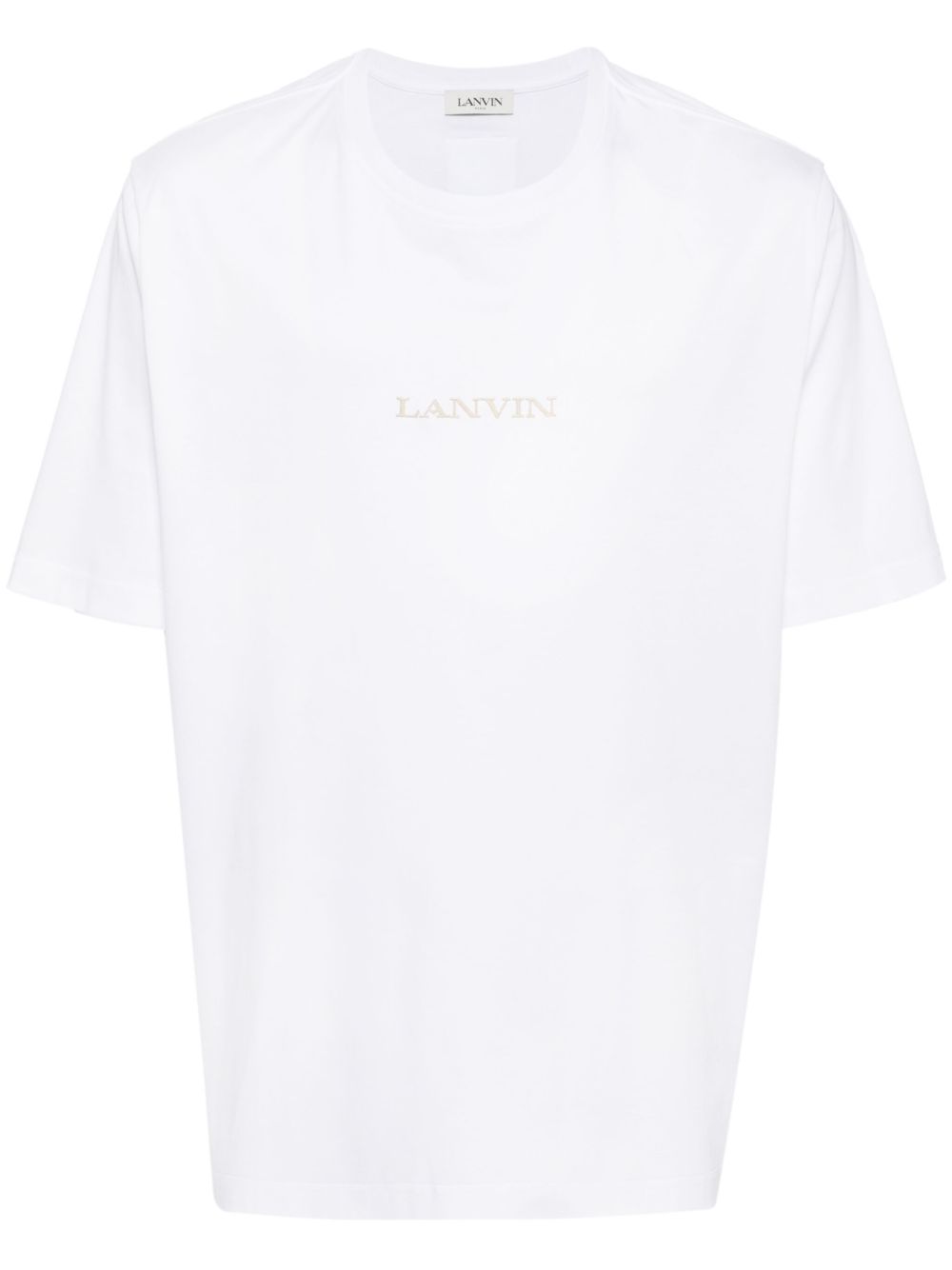 Lanvin logo刺绣棉T恤 - 白色