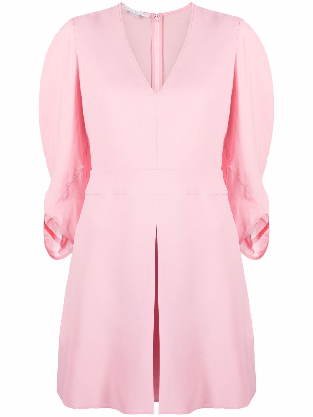 Stella McCartney V领褶饰连衣裙 - 粉色