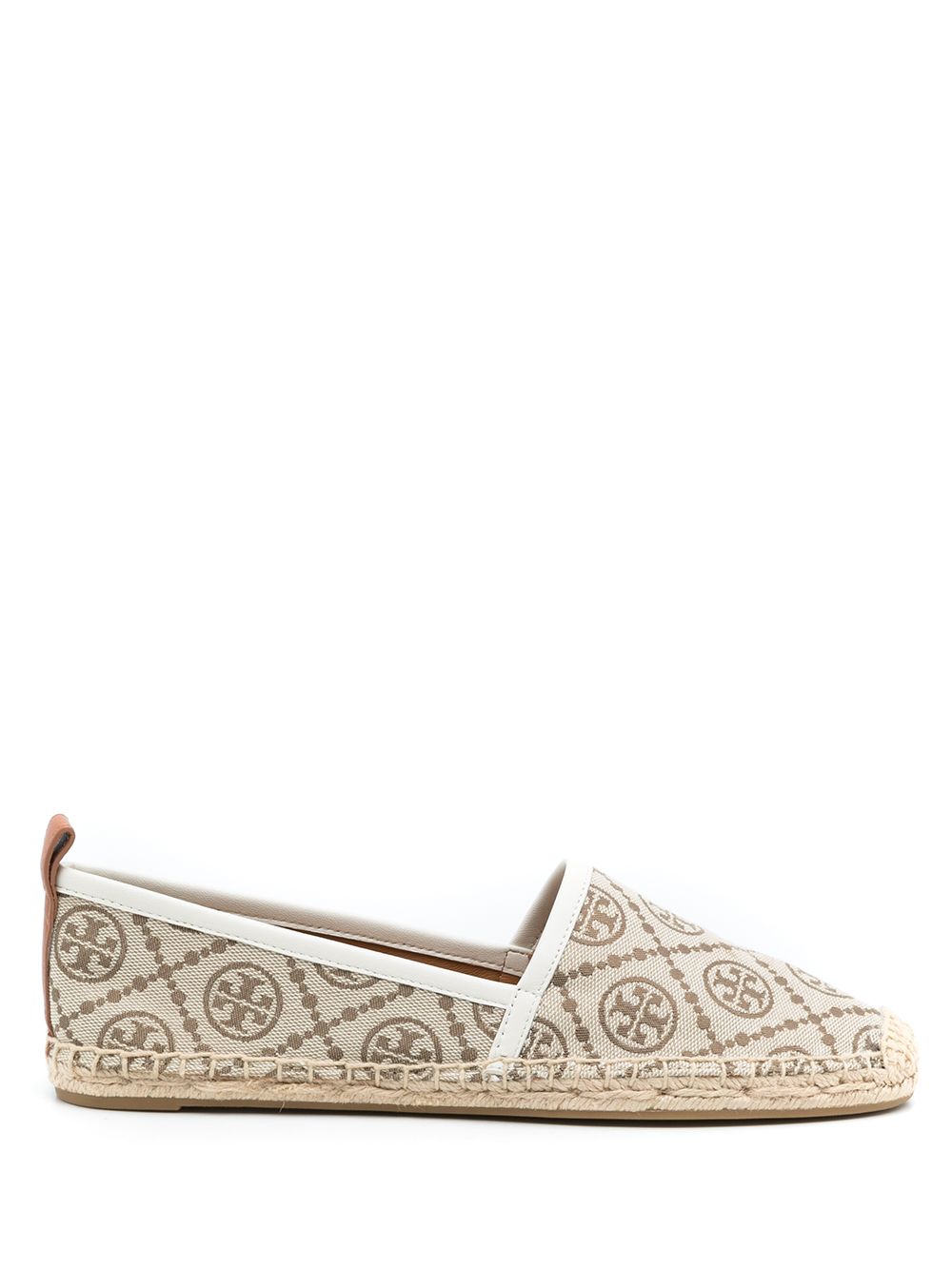 Tory Burch T 经典logo图案草编鞋 - 中性色