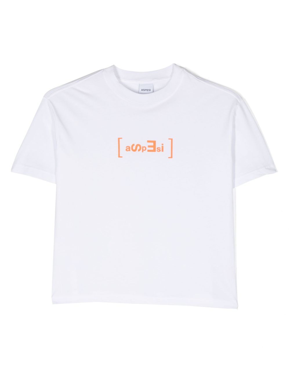 Aspesi Kids logo印花棉T恤 - 白色