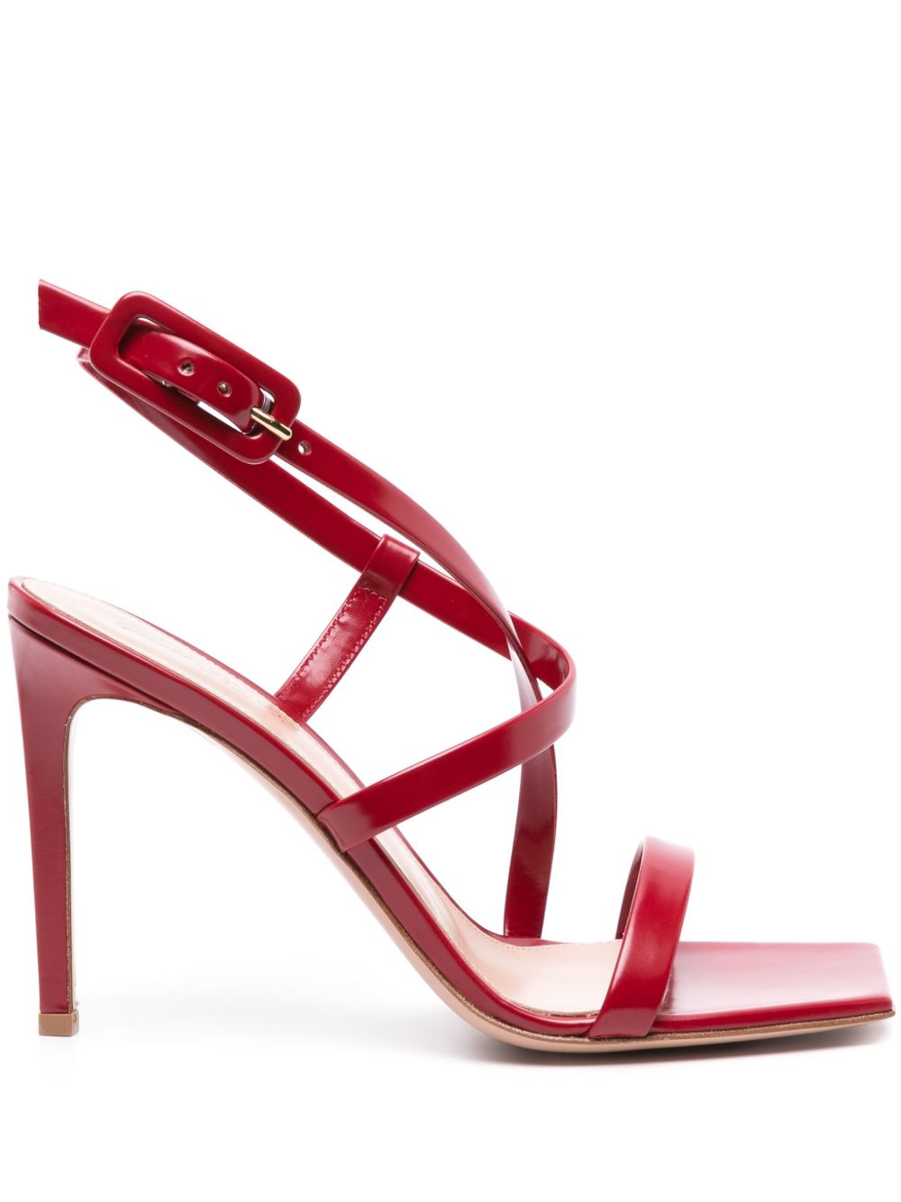 Gianvito Rossi Lindsay 皮质高跟凉鞋 - 红色