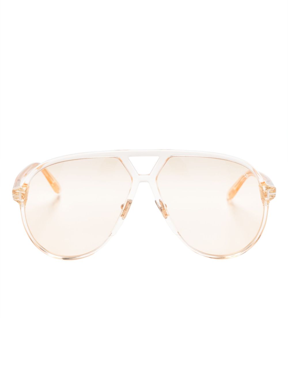 TOM FORD Eyewear Bertrand 飞行员镜框太阳眼镜 - 橘色
