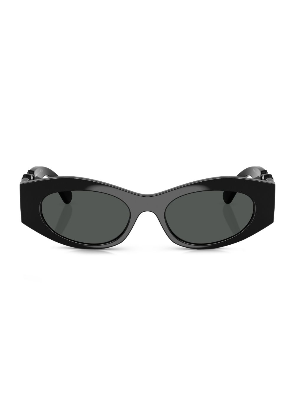 Versace Eyewear 雕刻美杜莎标牌太阳眼镜 - 黑色