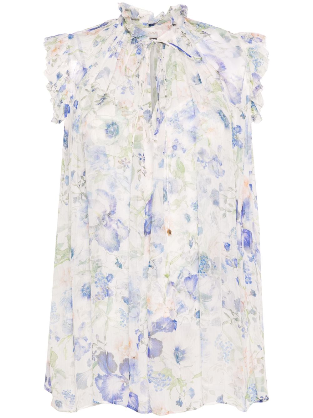 ZIMMERMANN Natura Frilled 罩衫 - 蓝色