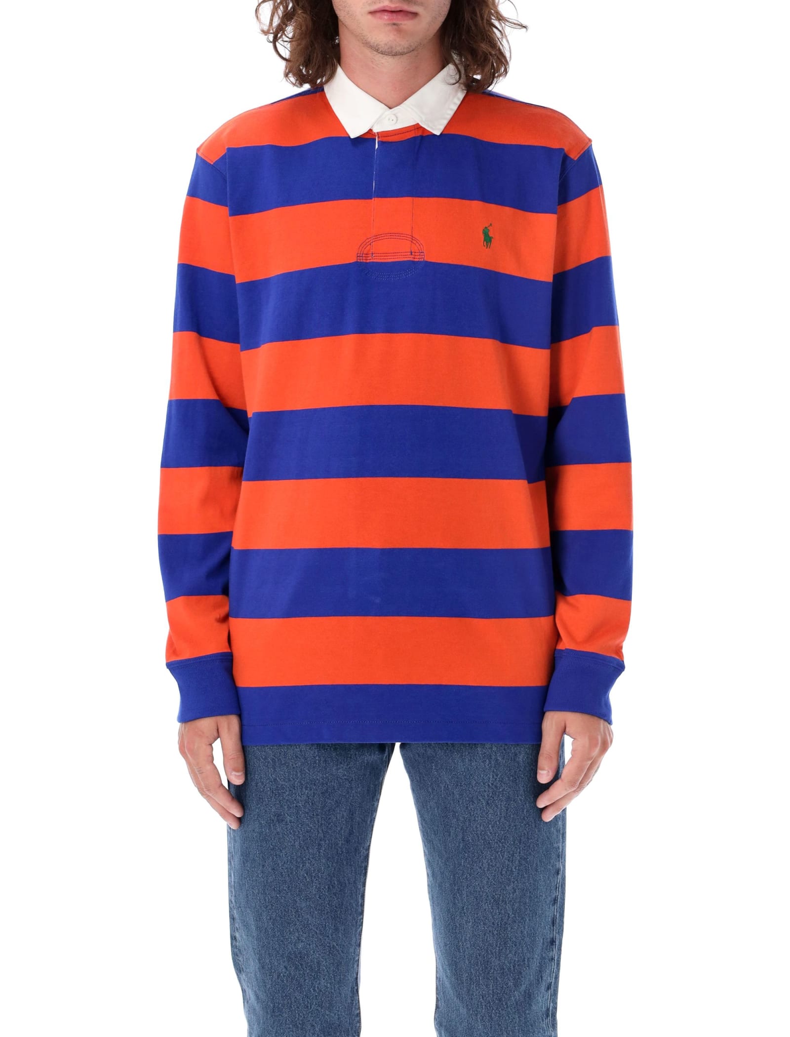 Polo Ralph Lauren 橄榄球条纹Polo衫