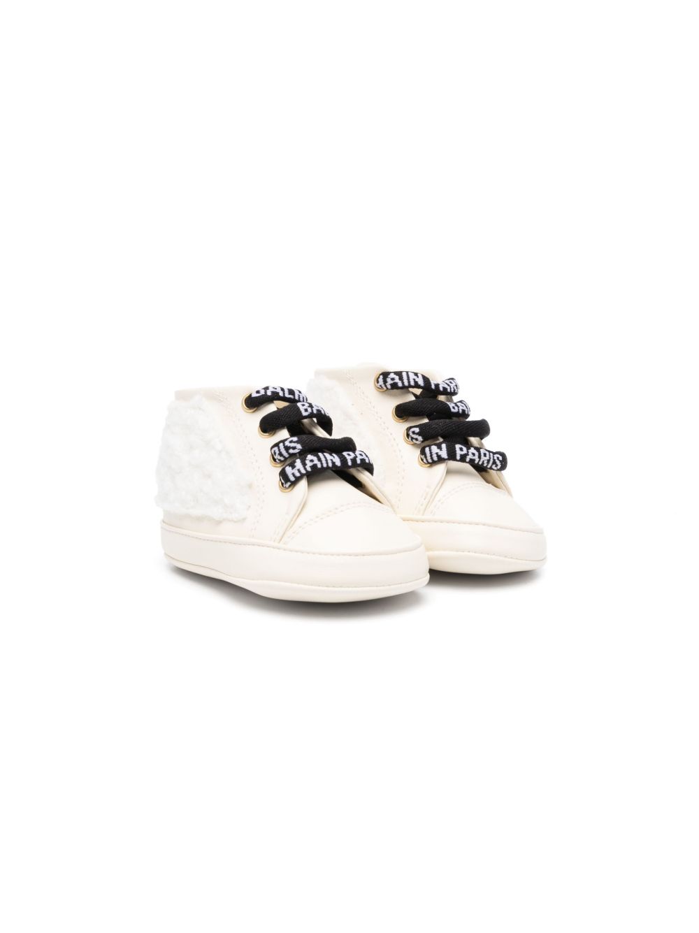 Balmain Kids 系带皮质及踝靴 - 中性色