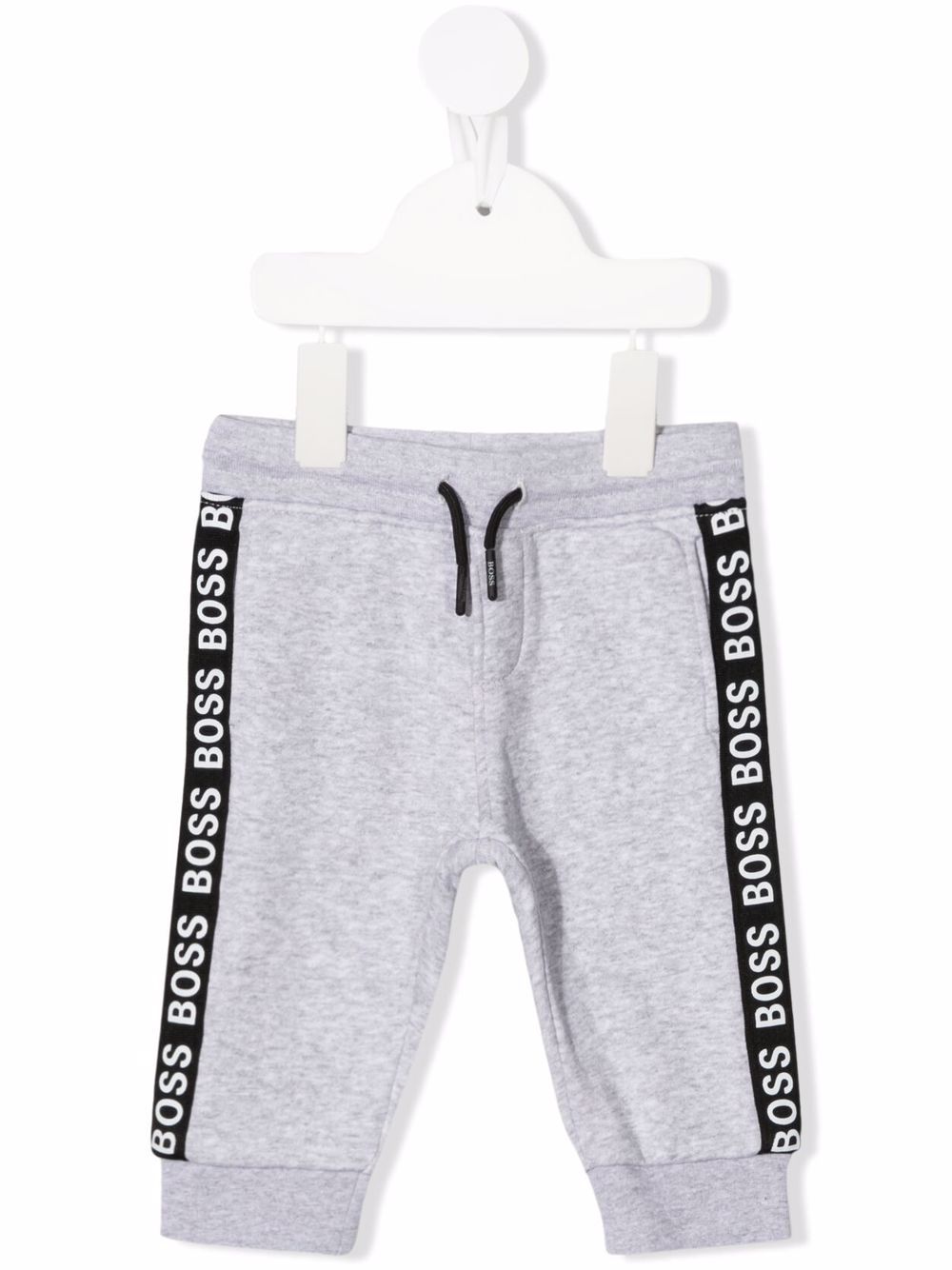 BOSS Kidswear logo条纹长裤 - 灰色