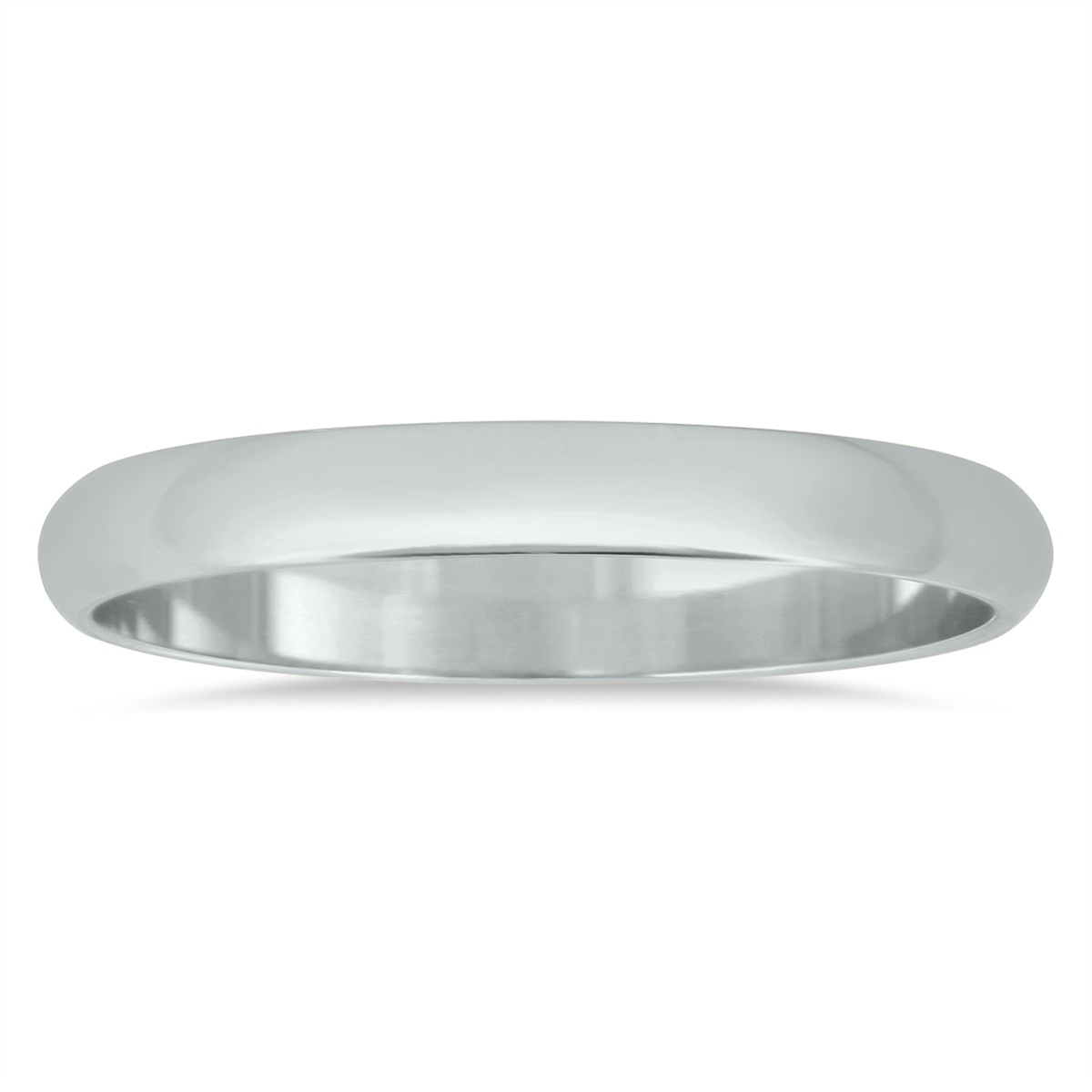 2mm Domed Comfort Fit Wedding Band in 14K White Gold