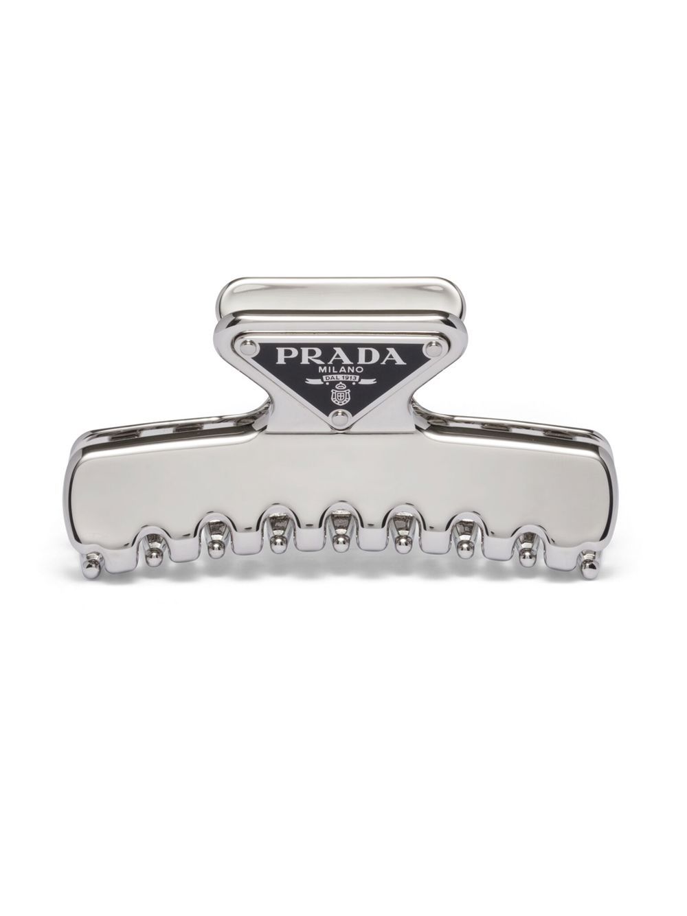 Prada 三角形logo爪形夹 - 银色