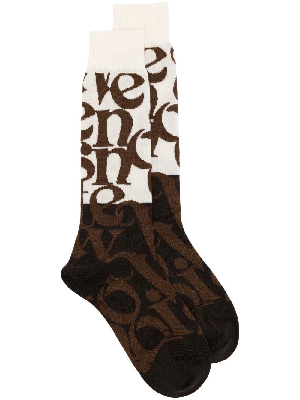 Vivienne Westwood Logomania 及踝针织袜 - 白色