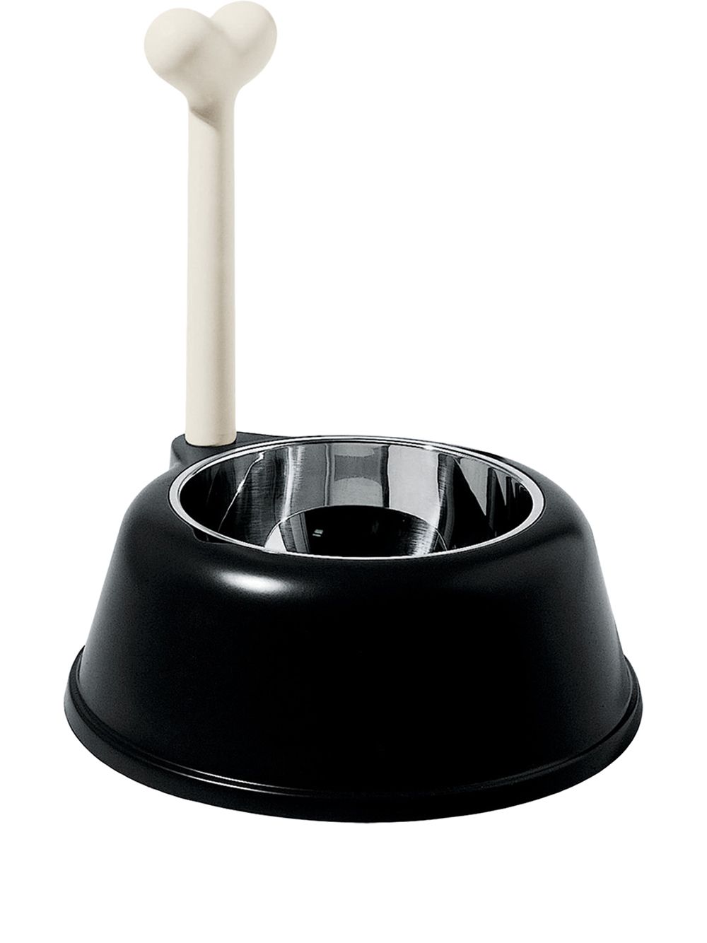 Alessi Lupita 骨头细节宠物狗餐碗 - 黑色