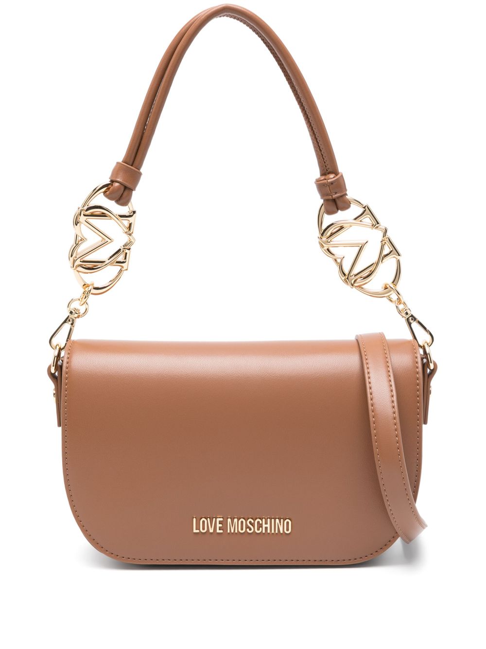 Love Moschino logo标牌手提包 - 褐色