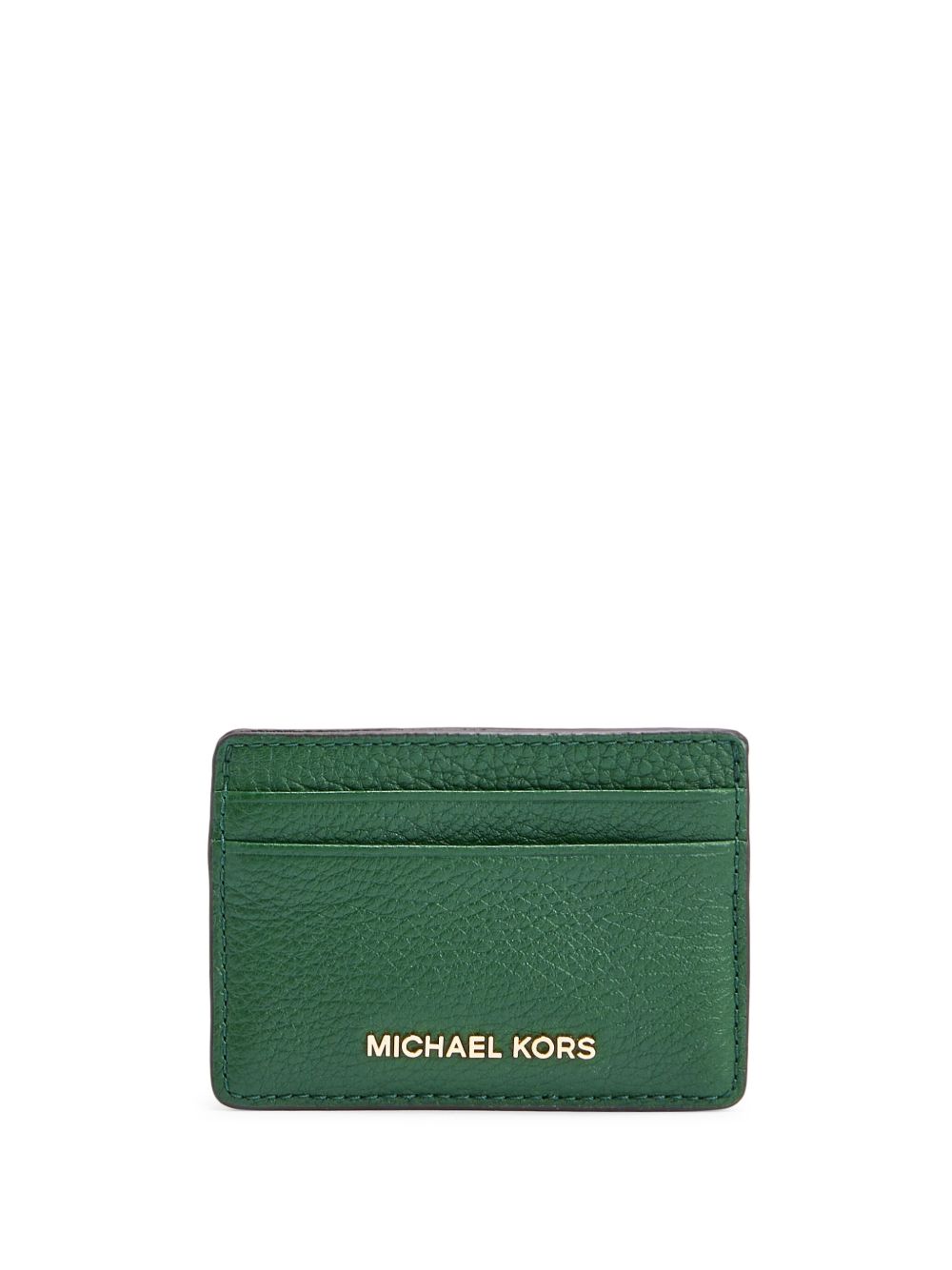 Michael Kors 纹理皮质卡夹 - 绿色