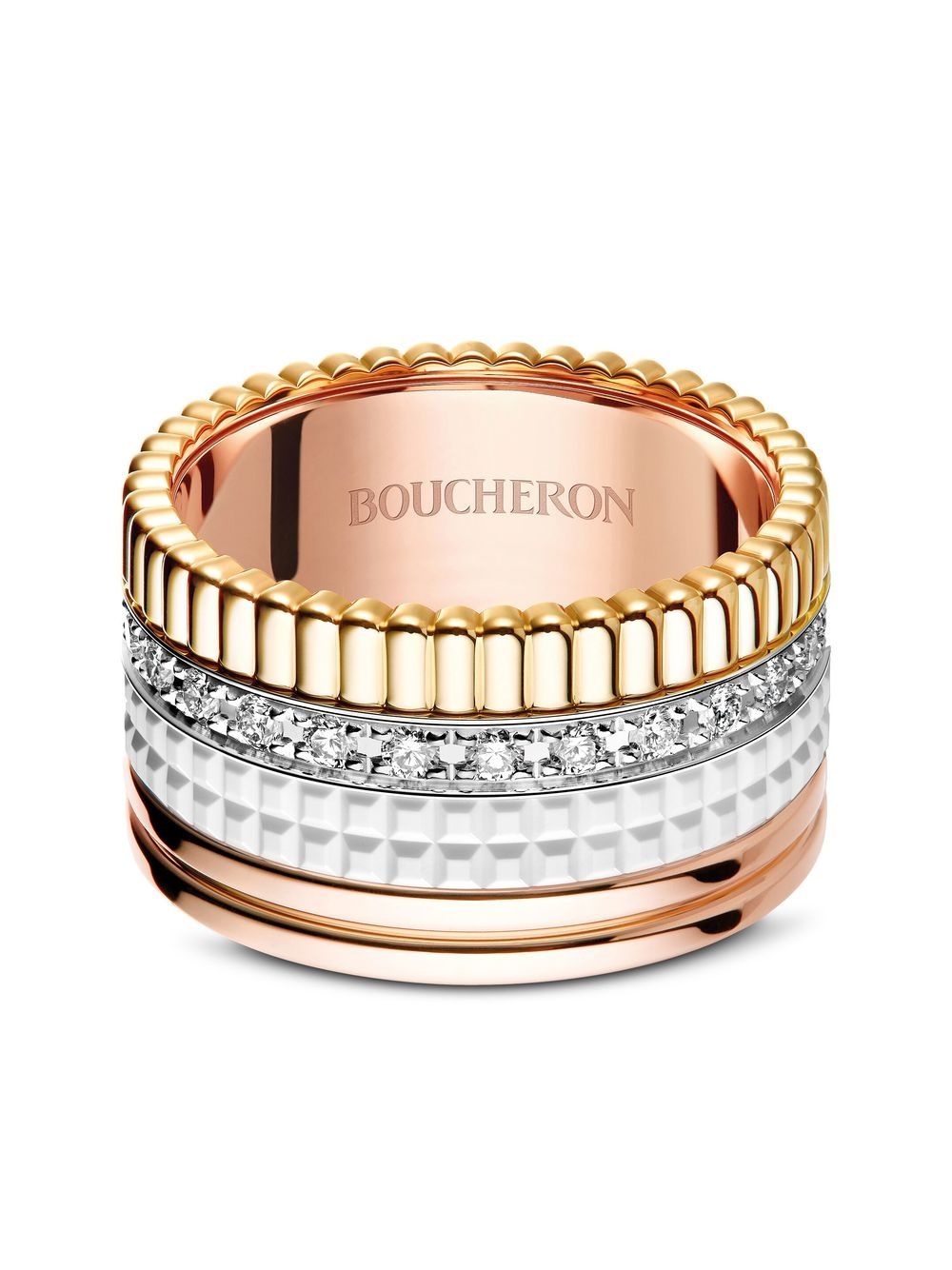 Boucheron Quatre 18k金钻石戒指 - 金色