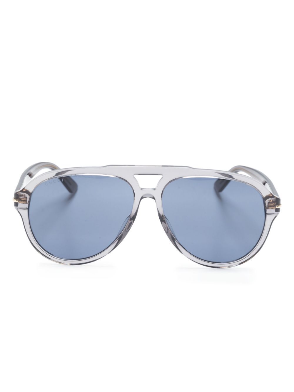 Gucci Eyewear logo印花超大框太阳眼镜 - 灰色