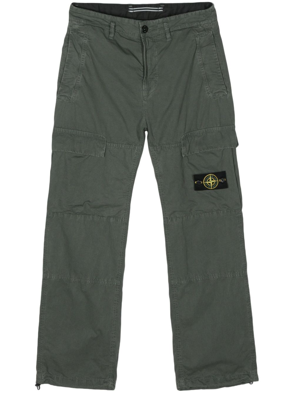 Stone Island 罗盘徽章直筒裤 - 绿色