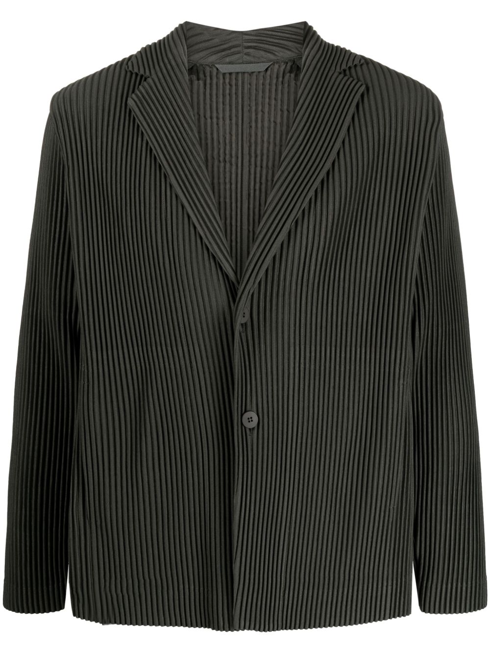 Homme Plissé Issey Miyake 单排扣褶饰西装夹克 - 绿色