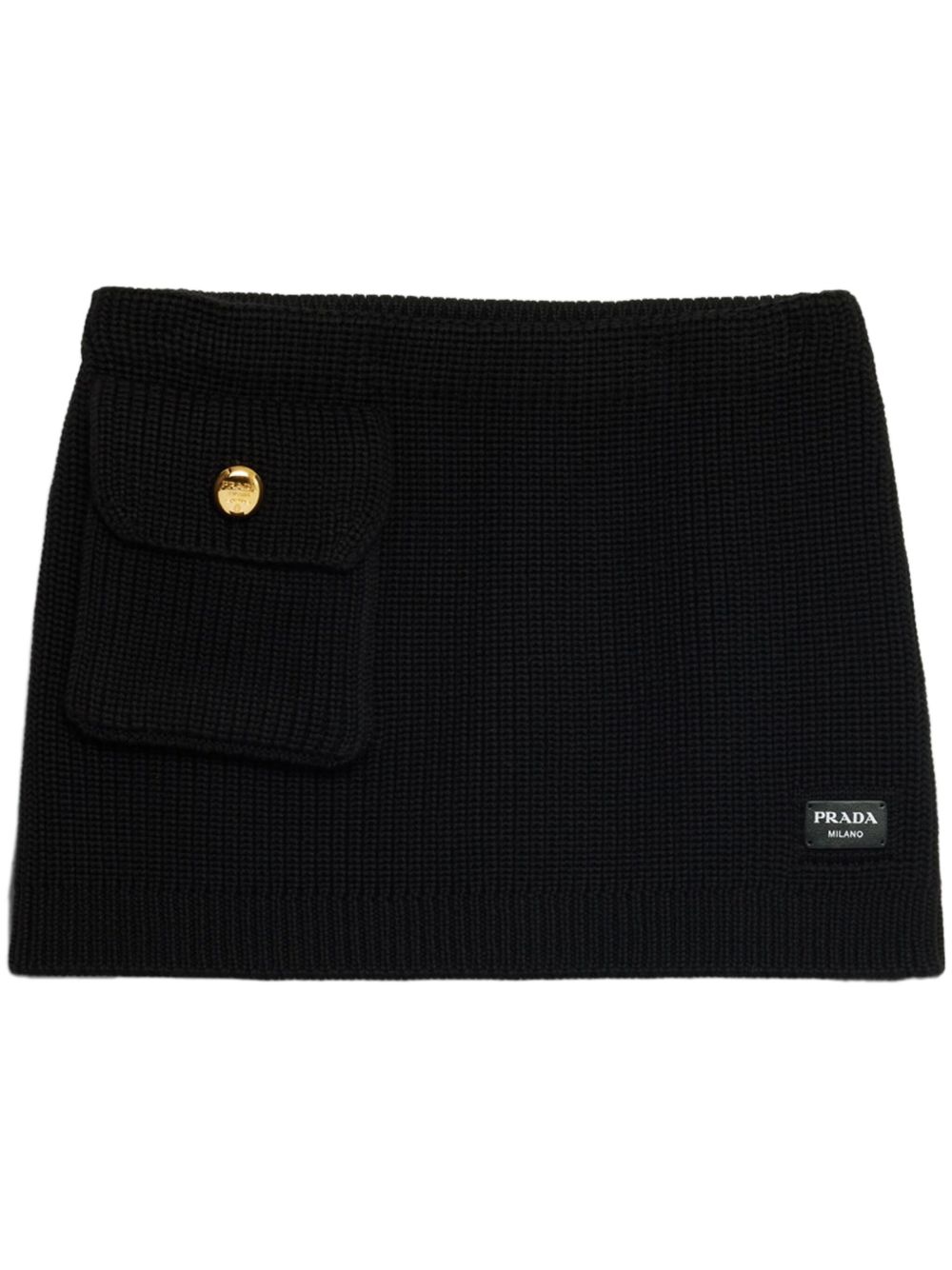 Prada Wool 迷你半身裙 - 黑色