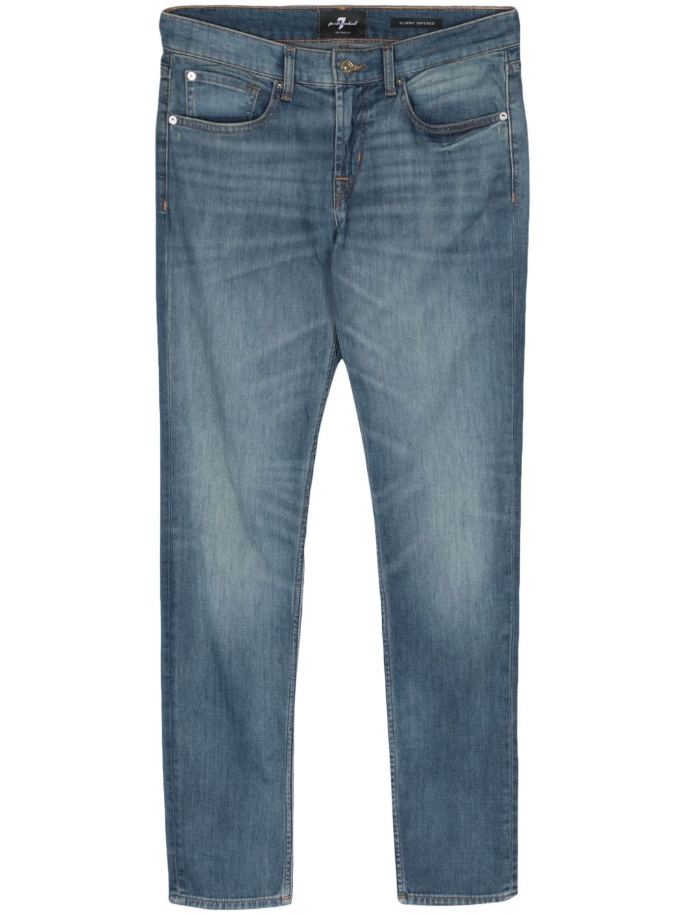 7 For All Mankind Slimmy 中腰锥形牛仔裤 - 蓝色
