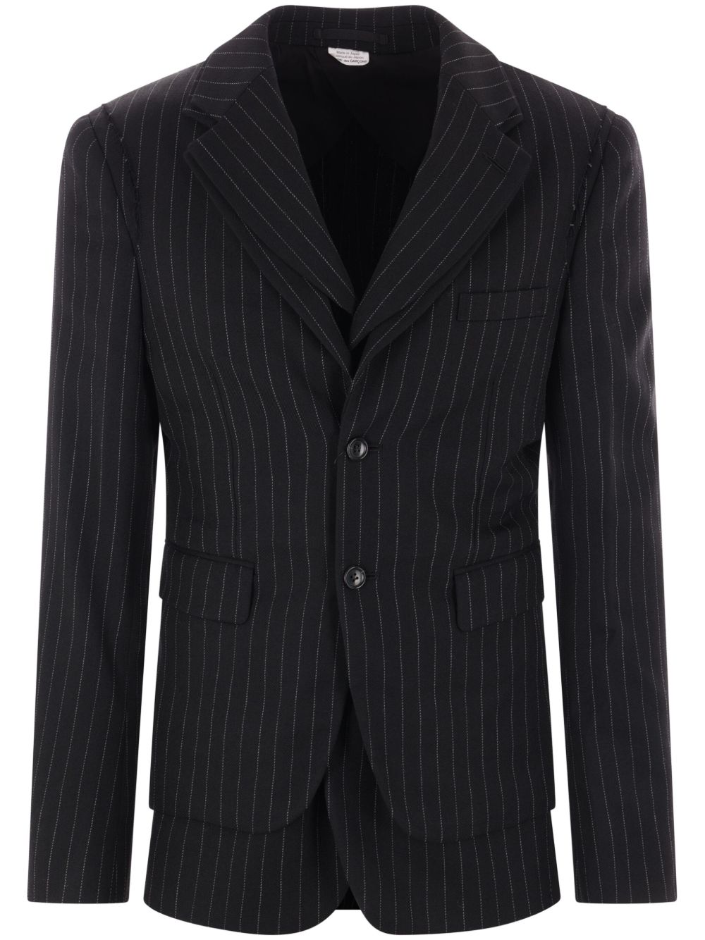 Comme des Garçons Homme Plus 条纹西装夹克 - 黑色