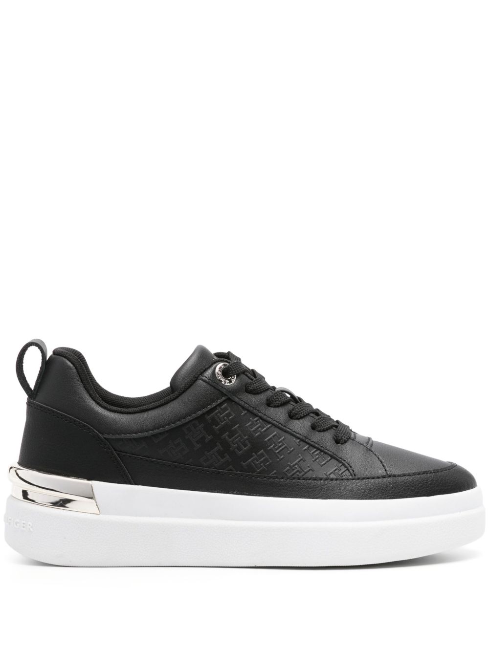 Tommy Hilfiger Lux Court 皮质运动鞋 - 黑色