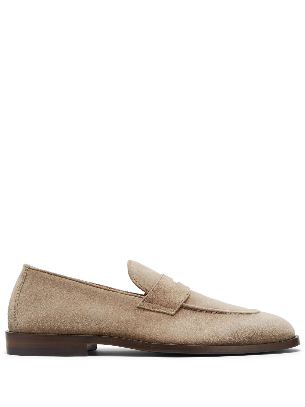 Brunello Cucinelli 绒面皮经典乐福鞋 - 中性色
