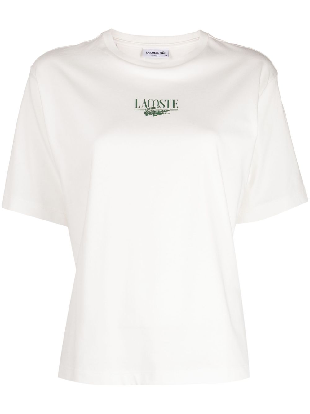 Lacoste logo印花短袖棉T恤 - 白色