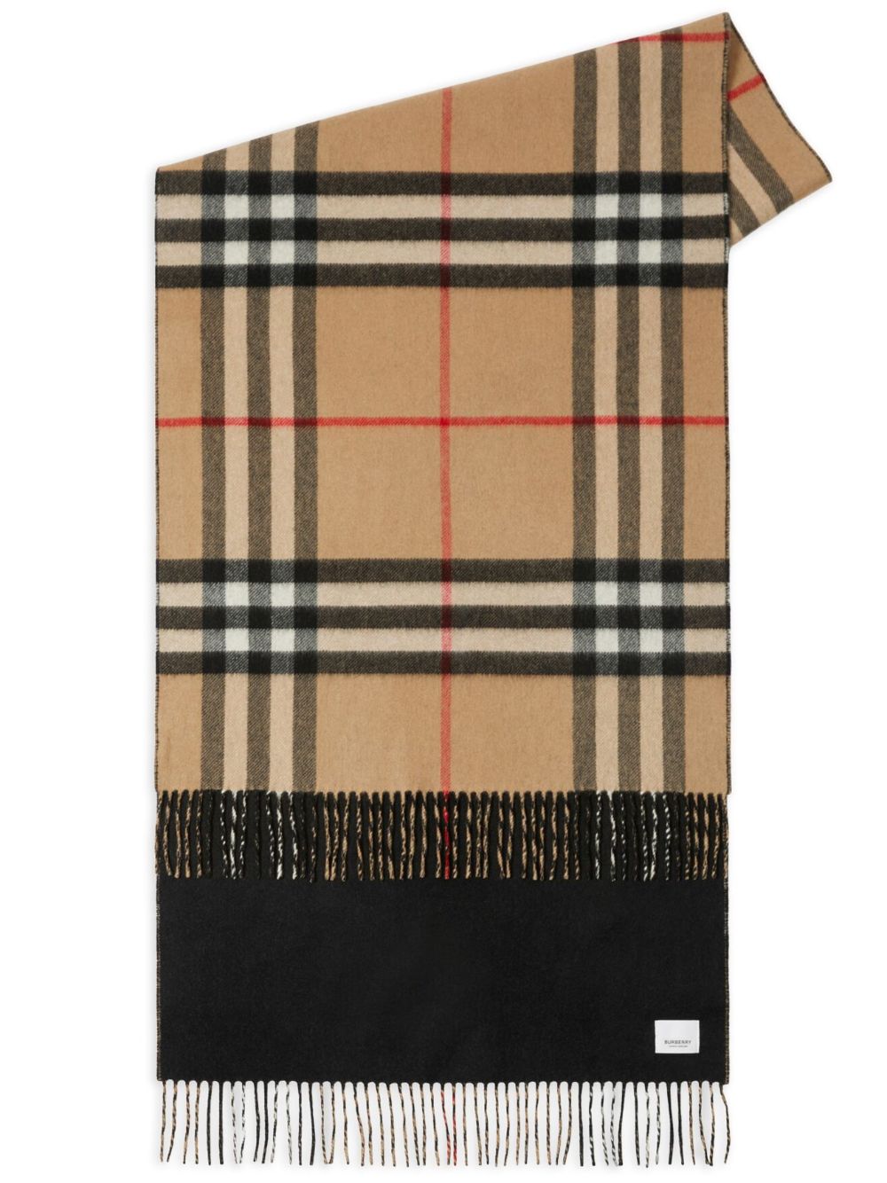 Burberry 双面格纹羊绒围巾 - 中性色