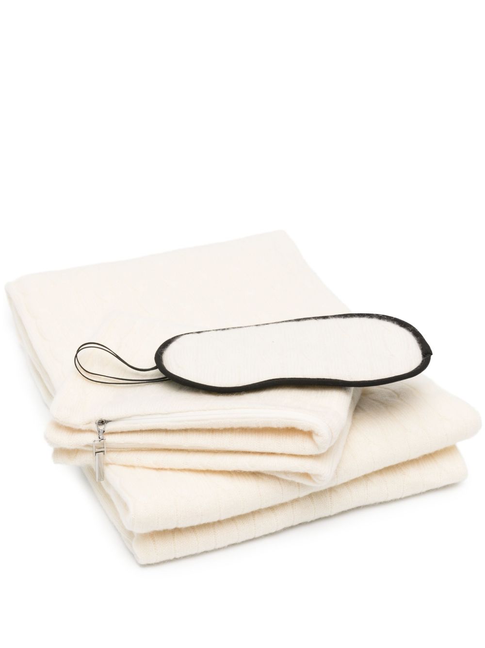 Ralph Lauren Home cable-knit cashmere blanket travel set - 中性色
