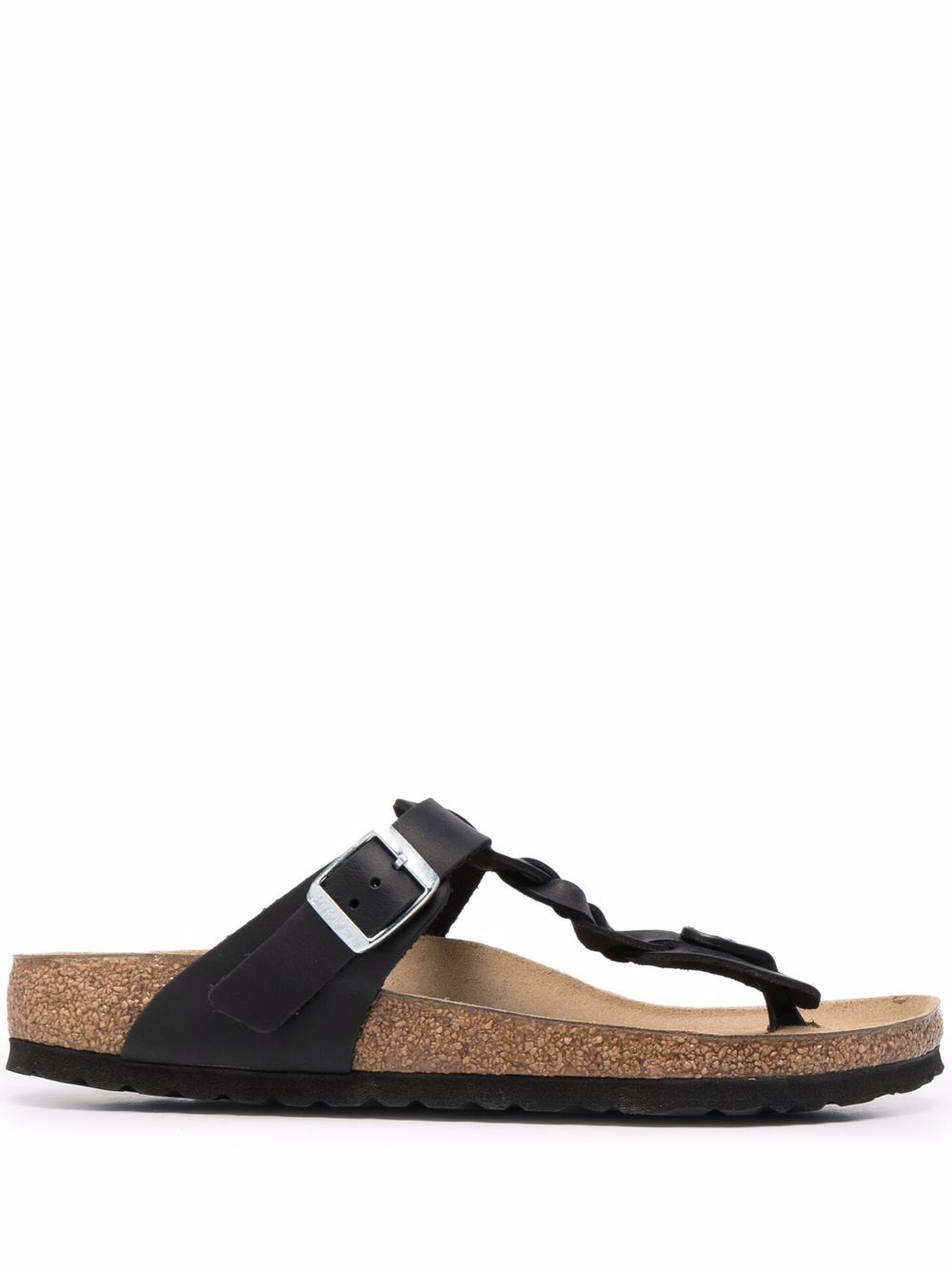 Birkenstock Gizeh 麻辫带凉鞋 - 黑色