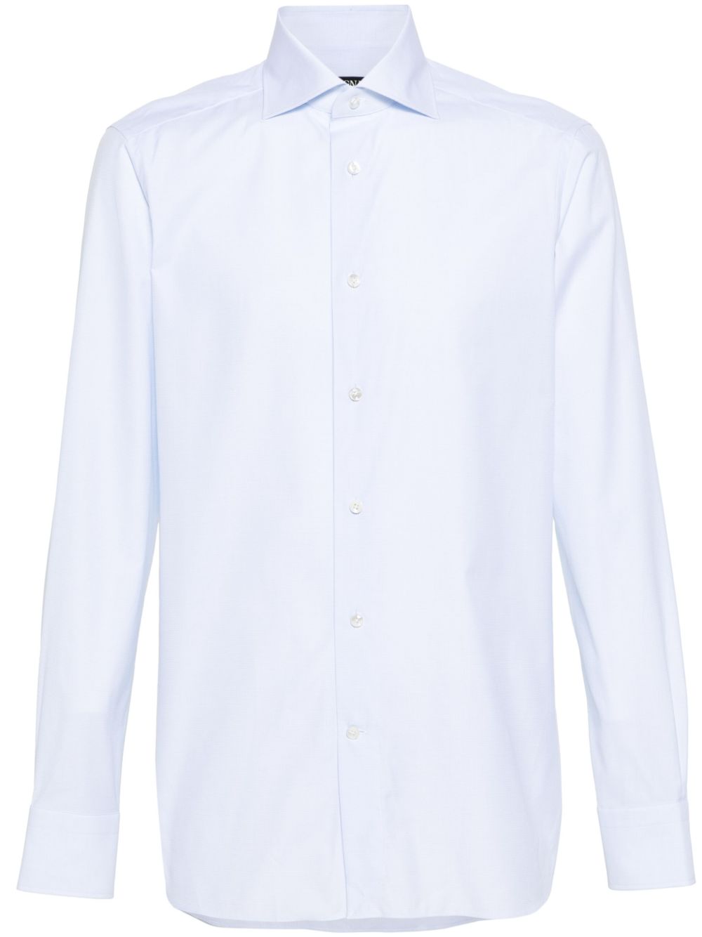 Zegna 格纹棉衬衫 - 蓝色