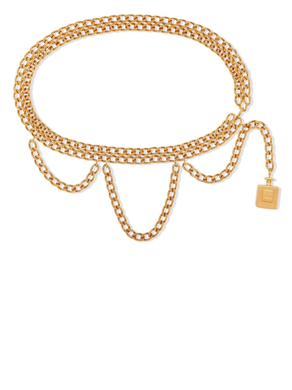 CHANEL Pre-Owned Perfume Charm 链式腰带（1970年代典藏款） - 金色