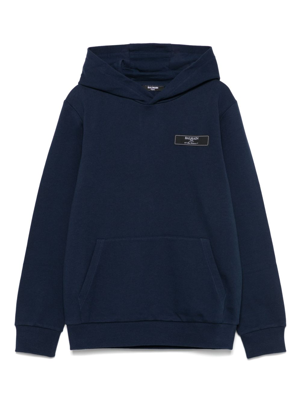 Balmain Kids 标贴连帽衫 - 蓝色
