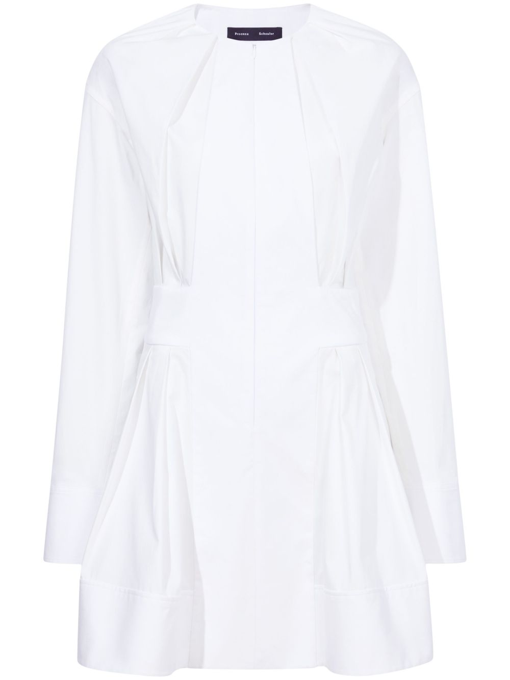 Proenza Schouler Eileen 百褶府绸迷你连衣裙 - 白色