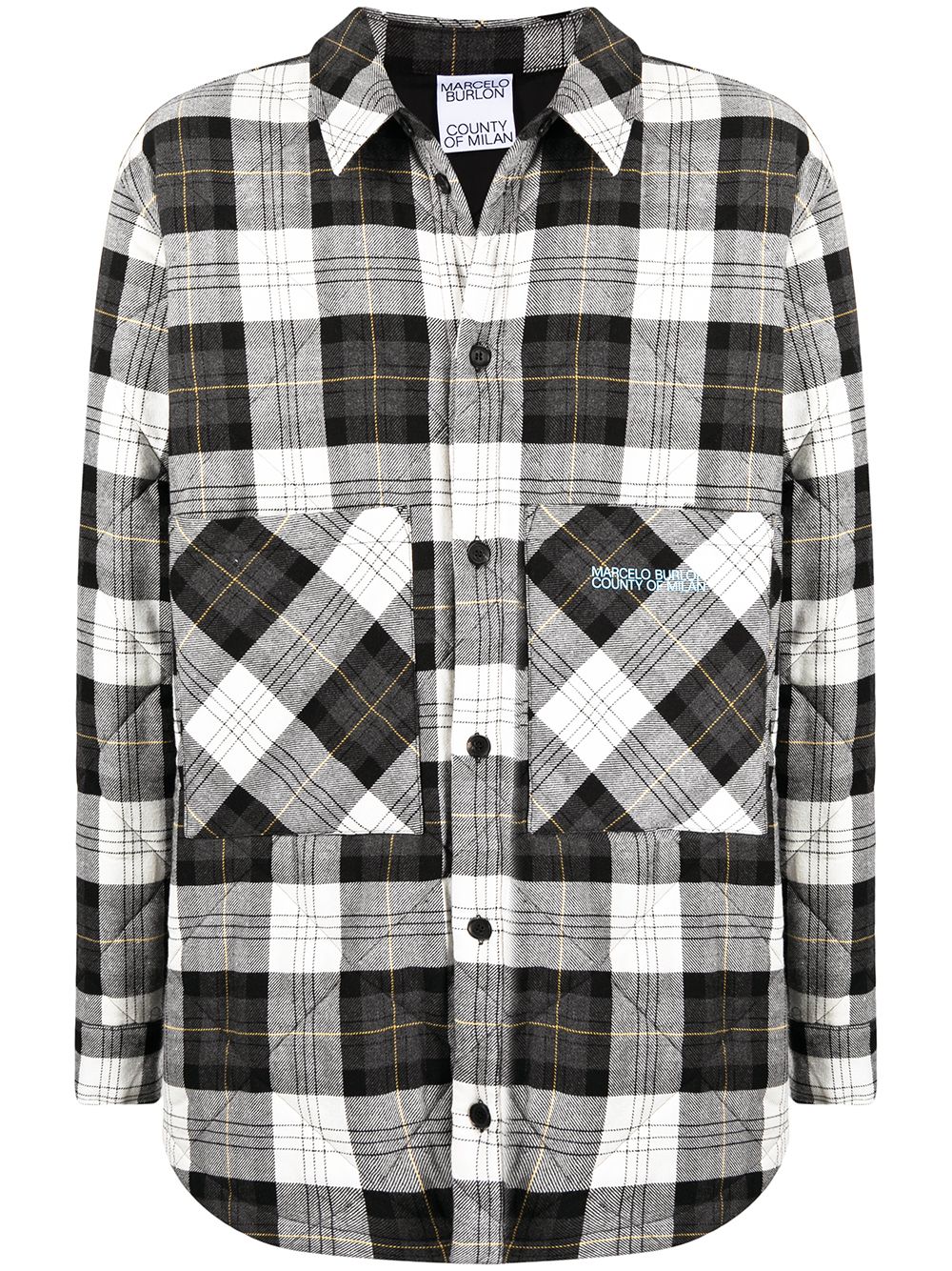 Marcelo Burlon County of Milan 格纹衬衫式夹克 - 黑色