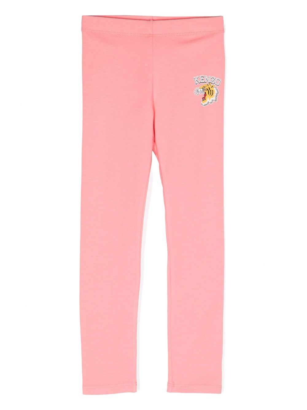 Kenzo Kids logo印花棉打底裤 - 粉色