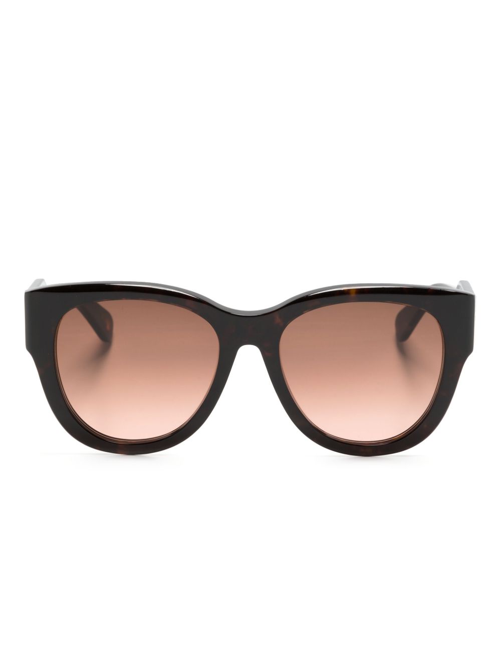 Chloé Eyewear Havana 圆框太阳眼镜 - 褐色
