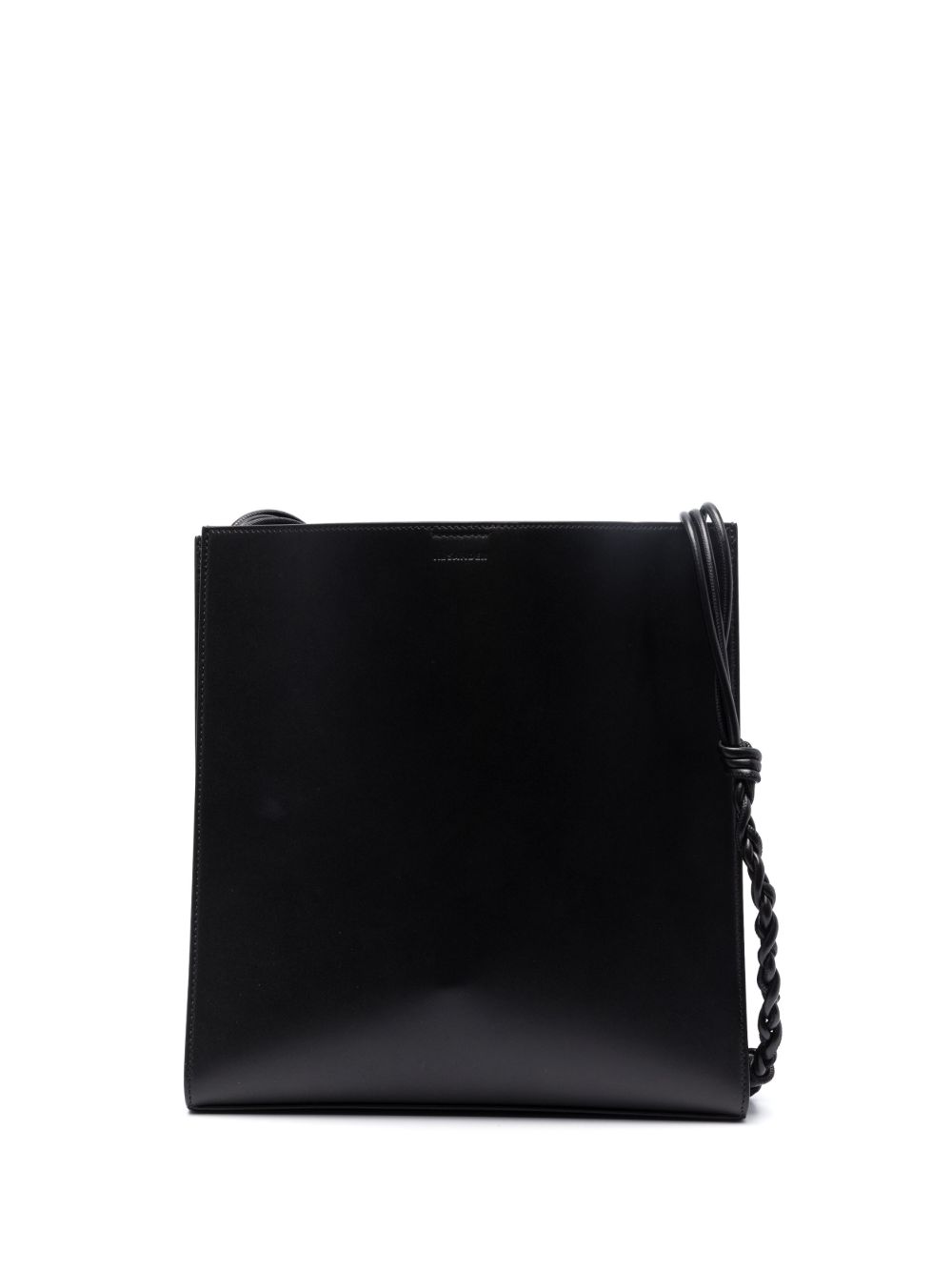 Jil Sander Tangle 皮质中号单肩包 - 黑色
